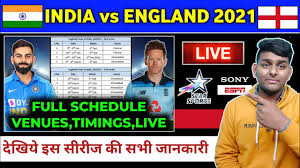 The india cricket team are scheduled to tour england in august and september 2021 to play five test matches. India Vs England 2021 Full Schedule Venues Timings Squads England Tour Of India 2021 Youtube