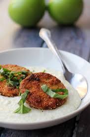 Fried Green Tomatoes Over Basil Goat Cheese Grits Joanne Eats Well With Others Recipe Green Tomatoes Food Farmers Market Recipes