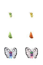 Shiny Caterpie Metapod Butterfree Models Via Chrales