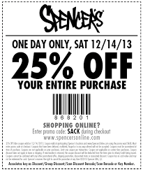 Pinned December 14th 25 Off Everything Today At Spencers Or Online Via Promo Code Sack Coupons Via The Coupons App Coupon Apps Money Saver Coding