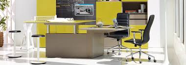 Haworth Height Adjustable Table In An Executive Office Workspace Inspiration Adjustable Height Desk Office Inspiration Workspaces