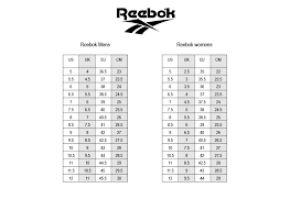 Reebok Shoe Size Chart Cm Best Picture Of Chart Anyimage Org