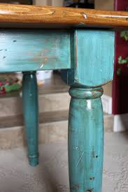 Turquoise Wood Stain Turquoise Table Distressed Furniture Redo Furniture