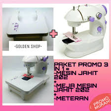 Namun, meski mesin jahit portable ini sangat mudah untuk anda gunakan, tetap saja ada kekurangan yang menghadang anda. New Set Paket Hemat Mesin Jahit Mini Portable 202 Meja Mesin Jahit 202 Free Meteran Lazada Indonesia