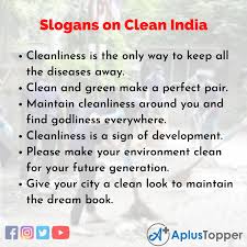 Clean India Slogans Unique And Catchy Clean India Slogans In English A Plus Topper Clean your mind and our country will automatically get dry cleaned. catchy clean india slogans in english