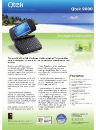 QTEK 9000 PRODUCT INFORMATION Pdf ...