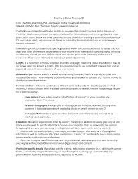 creating a global resume/cv lynn