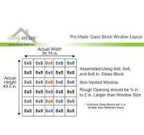 Clearly Secure 36.75 in. x 40.5 in. x 3.125 in. Frameless Ice Pattern  Non-Vented Glass Block Window 3842SIC