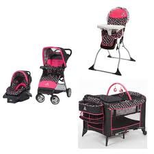 Disney Minnie Mouse Baby Gear Bundle Stroller Travel System Play Yard High Chair Trendy Baby Gear Baby Gear Bundle Baby Mouse