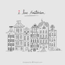 Download Hand Drawn Amsterdam Houses Background For Free Amsterdam Architecture Amsterdam Houses House Doodle