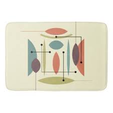 Retro Atomic Hip Abstract Bath Mat Zazzle Com Fabric Softner Large Bath Mat Retro