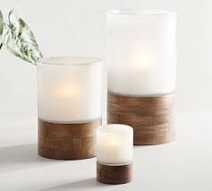 108 frosted 6cm glass wedding ceremony votive candle holder white wax set candle. Handcrafted Wood Frosted Glass Candleholders Pottery Barn