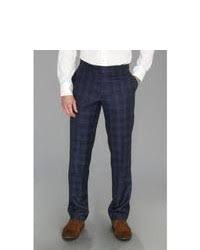 Mens navy blue pinstripe brooks brothers 2pc pant suit golden fleece 40 r. Men S Navy Plaid Dress Pants From Zappos Lookastic