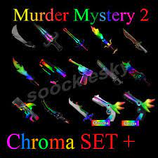 Mm2 value list are an easy and free way to trade items in mm2 value. Roblox Chroma Set Mm2 Murder Mystery 2 New Knife Knives Gun Item Weapon Item Ebay