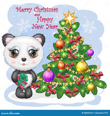 Porno De Dibujos Animados Con Ojos Grandes Con Un Regalo Cerca Del árbol De  Navidad, Tarjeta De Saludo, Año Nuevo Y Navidad Stock de ilustración -  Ilustración de panda, sombrero: 200032410