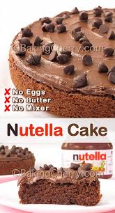 Fluffy And Moist Nutella Cake Egg Free Baking Cherry Recipe Nutella Desserts Easy Nutella Recipes Cake Nutella Recipes