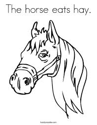 Horse coloring page to download : The Horse Eats Hay Coloring Page Twisty Noodle