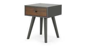 Joolihome wood bedside table set of 2 cabinet storage nightstands 1 drawer with metal handle, 42 x 42 x 56 cm (grey, 2) 4.5 out of 5 stars 254 £65.99 £ 65. Made Com Larsen Bedside Table Walnut Effect Grey Dark Woo