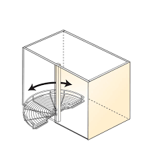 As the cabinet door is opened, it pulls the second shelf forward. Wire Carousels Lee Valley Tools