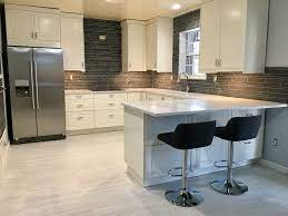 A wide variety of backsplash tiles options are available to you Kitchen Remodel Grey Lynia Interlocking Tile Backsplash
