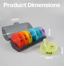 Weekly Pill Box with Case | 7 compartments | Live Well Now