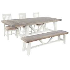 Distressed Dining Package Dining Bench Chair Curiosity Interiors