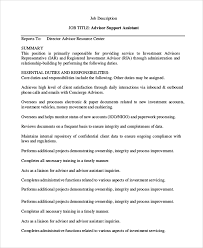Managed client relations throughout the southeast executing and delivering months at this job. Free 7 Sample Financial Advisor Job Description Templates In Pdf Ms Word
