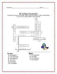 There is a high chance that you are stuck on a specific crossword clue and looking for help. Classroom School Vocabulary Clase Escuela Vocabulario Spanish Crossword Puzzle