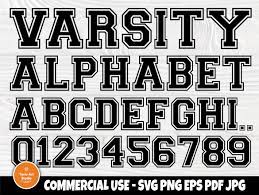 Varsity Font SVG, College Alphabet, Monogram Svg - Etsy