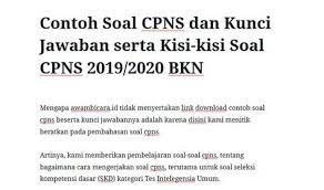 Soal Cat Cpns 2015 Dan Kunci Jawaban Gratis Pdf Di 2020 Belajar P3k Matematika