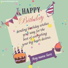 Forget about complicated software and pricey designers. Create Birthday Greetings Card With Name Online Free And Download Make Birthday M Birthday Wishes With Name Happy Birthday Writing Happy Birthday Wishes Cards