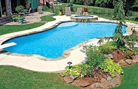 Free Form Pool Ideas Shapes And Pictures Blue Haven Inground Pool Landscaping Backyard Pool Landscaping Pools Backyard Inground