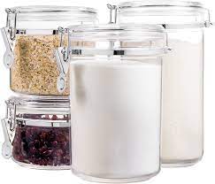 They're ideally sized for items like bath salts, cotton balls or swabs. Amazon Com Bellemain 4 Piece Airtight Acrylic Canister Set Food Storage Container Kitchen Dining