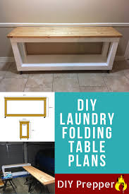 Diy Laundry Folding Table Plans And Instructions Diy Prepper In 2020 Laundry Folding Tables Folding Laundry Laundry Room Folding Table