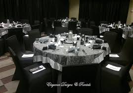 Black And Silver Wedding Silver And Black Wedding Reception At Sheraton Huntsville Airport Huntsville Al Black Tablecloths Black Silver Wedding White Silver Wedding Black Tablecloth