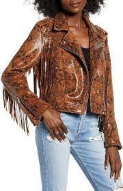 Blanknyc Denim Word Of Mouth Snake Print Faux Leather Jacket In 2020 Leather Jackets Online Leather Jacket Womens Fashion Jackets