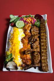 Farsi Cafe Chef S Special 3 Pcs Of Lamb Rack 3 Pcs Chicken Bone In Skewer Of Ground Beef Served With Persische Rezepte Afghanisches Rezept Lebensmittel Essen