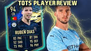 Rúben dias (rúben dos santos gato alves dias, born 14 may 1997) is a portuguese footballer who plays as a centre back for british club . He Is A Wall 94 Tots Ruben Dias Player Review Fifa 21 Ultimate Team Youtube
