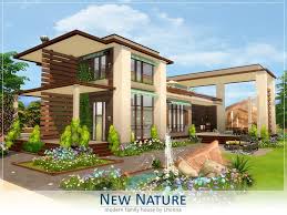 New Nature Is Modern Large House For A Family Big Garden With Pool Outside And Huge Bedrooms Inside Is All Wha House In Nature Sims 4 Modern House Sims House