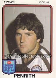 1981 Scanlens Rugby League Card, no.150, Royce Simmons, Penrith Panthers