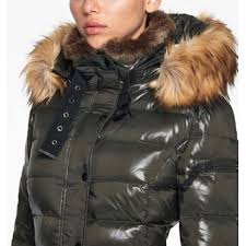 S13 Faux Fur Trim Hooded Matte Puffer Coat