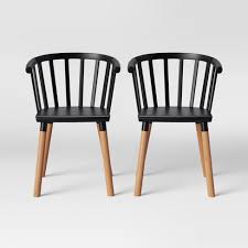 In the beginning, it was simply. Set Of 2 Balboa Barrel Back Dining Chair Black Wood Project 62 Target