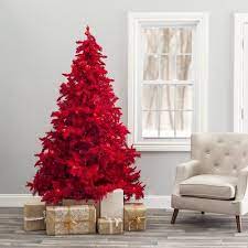 The Holiday Aisle Ruby Red Pine Artificial Christmas Tree With 276 Red Lights Size 6 5 Red Christmas Tree Unique Christmas Trees Christmas Tree Decorations