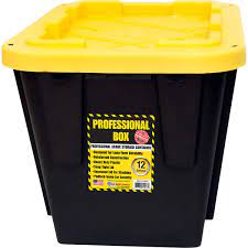 Easily keep your home or office organized, thanks to all of the organizational. Plastic Storage Bin With Lid 12 Gallon Black And Yellow 2 Ct Costco