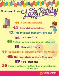 35 Cute And Funny Ways To Say Happy Birthday In English 7esl I love you so much. funny ways to say happy birthday in