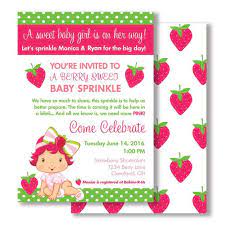Strawberry Shortcake Baby Shower Sprinkle Invitation Digital Etsy Strawberry Shortcake Invitations Sprinkle Invitations Strawberry Shortcake