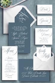 Dusty Blue Wedding Slate Blue Wedding Blue And Grey Wedding Calligraphy Invit Fun Wedding Invitations Custom Wedding Invitations Wedding Invitation Packages