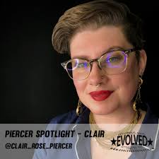 Meet Clair who is a member of @safepiercing and has been a piercer since  2016. You can catch Clair at 2520 Summit St and 1980 N. High st. 2520  Summit St: 12-8pm