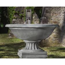 This is round squat concrete pedestal is great for a small life for any statue urn or planter, it is 7 inches tall and 9 inches wide at the top with lots of design in the concrete. Fonthill Urn On Pedestal Extra Large Planter Kinsey Garden Decor