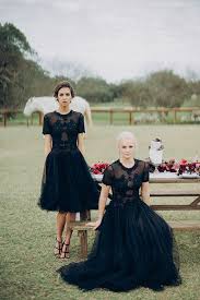 17 Chic Halloween Wedding Decor Ideas That Are To Die For Halloween Wedding Dresses Black Wedding Dresses Black Bridesmaid Dresses